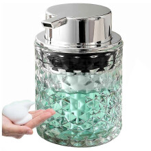 Distributeur de savon moussant pour les mains pour la cuisine, flacon en verre rechargeable (lot de 1)