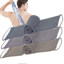 Ensemble de 3 éponges de douche à manche, éponge de bain exfoliante africaine en filet pour le dos, gommage corporel doux et durable en nylon.