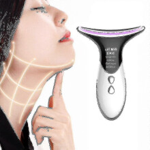 Appareil de beauté de haute qualité pour le cou, le lifting du visage et les rides, utilisant la thérapie par photons LED. Soin de la peau.