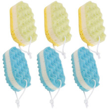 Ensemble de 6 éponges de bain douces en luffa, kit d'accessoires de douche