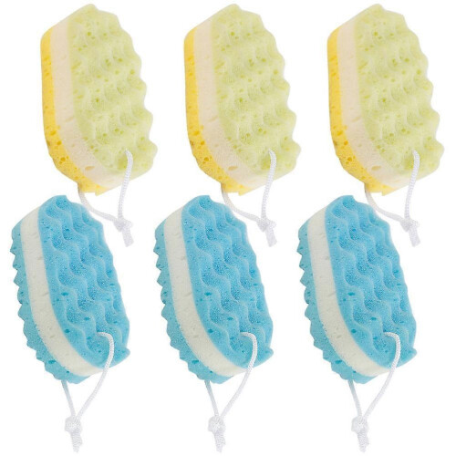 Ensemble de 6 éponges de bain douces en luffa, kit d'accessoires de douche