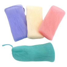 Lot de 4 sachets de savon exfoliants en filet coloré pour le bain à domicile