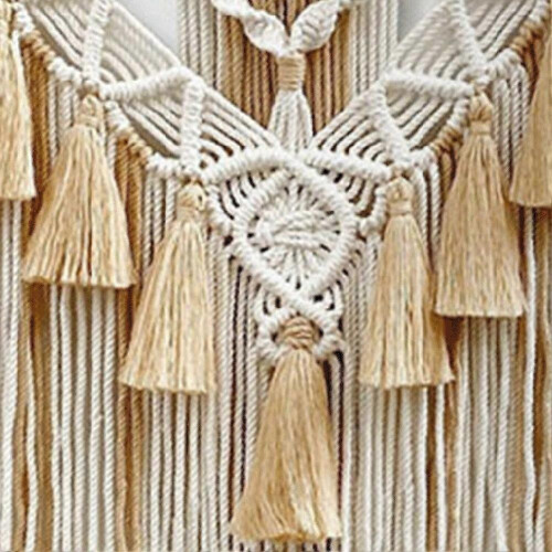 Khaki Boho Tapestry Wall Hanging Gorgeous Craft Decorative Ornament