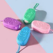 Lot de 4 brosses exfoliantes double face en silicone pour le corps, pour un nettoyage en profondeur et une exfoliation douce de la peau
