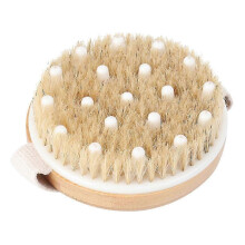 Brosse de bain massante manuelle Ă poils naturels, brosse exfoliante pour le corps, soin spa pour la peau