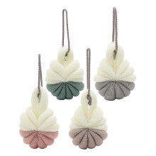 Ensemble de 4 éponges de douche en maille bicolore assorties pour le bain