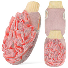 Gants exfoliants roses double face pour une élimination en profondeur des cellules mortes - Lot de 3