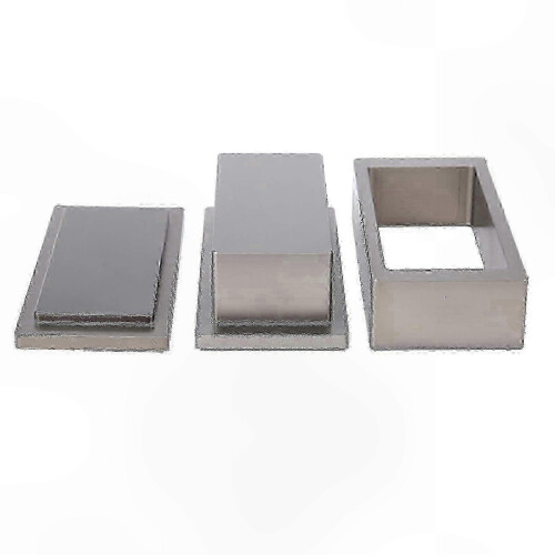 Molde pré-prensado retangular anodizado 2x4 polegadas, 6061 alumínio, produz puck 7-14g para kits de prensa de rosina 3x5