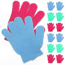 Gants de bain exfoliants pour enfants - Lot de 2 avec fonction massage du dos pour la douche