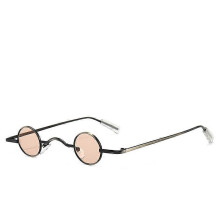 Runde Mini-Retro-Sonnenbrille, Herren-Sonnenbrille mit Metallrahmen, kleine runde Sonnenbrille, UV400-Schutz, AC-Gläser, universelle Passform