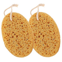 Éponges exfoliantes texturées orange pour le corps (lot de 2) - Ensemble de gommage pour la douche