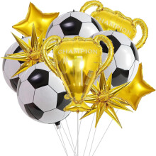 Ensemble de ballons 4D sur le thème du football avec ballons étoiles explosives pour la décoration des fêtes d'anniversaire d'enfants