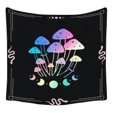Stück Wandteppich mit Pilzmotiv, 150 x 150 cm, Wanddekoration für Wohnzimmer, Schlafzimmer oder Büro