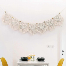 Boho-Wandbehang aus Webstoff – Bohème-Geometrie-Kunstdekor, elegant und leicht, perfekt für Wohnzimmer, Schlafzimmer, Hochzeit, 110 x 2