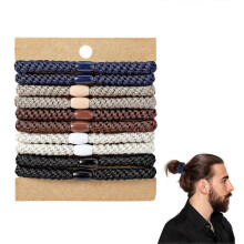 Élastiques à cheveux tressés pour hommes - Spirales élastiques sans plis, tissu résistant pour cheveux longs et épais