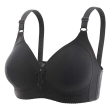 Soutien-gorge sans armatures pour femme, couleur unie, confortable et respirant, en nylon et élasthanne, taille L, noir.