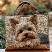 Vintage gesteppte Westie Tragetasche aus Segeltuch,40x34 cm, abriebfest atmungsaktiv, für Einkauf Strand Arbeit Schule Reise Aufbewahrung