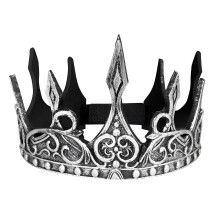 Corona da re retrò per uomo, stile medievale antico, argento, schiuma PU, corona per costume