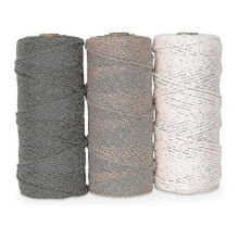Lot de 3 cordons en coton pour macramé - Fil blanc pour projets de tapisserie et d'attrape-rêves à faire soi-même