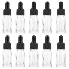 10pcs Transparent Glass Dropper Bottles, Reusable Mini Liquid Container for Essential Oils Fragrances, Portable for Travel Use