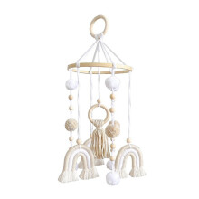 Pendentif tapisserie macramé arc-en-ciel bohème, décoration murale tissée à la main pour la maison