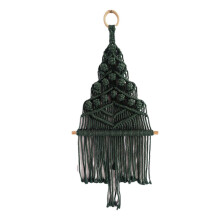 Ensemble cadeau de décoration de Noël bohème à suspendre, en corde de coton vert tissée à la main, à faire soi-même