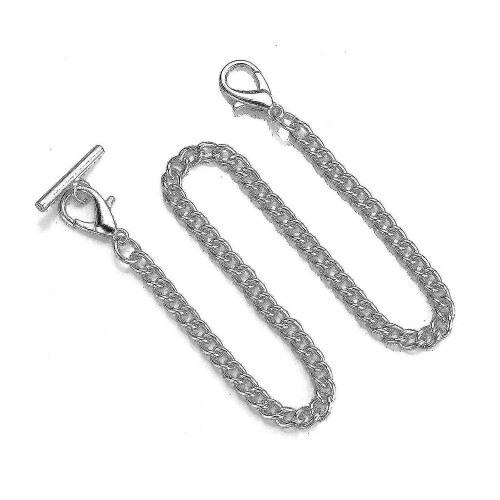 Corrente para Relógio de Bolso 14 Polegadas, Compatível com Relógios de Bolso Mecânicos e de Quartzo Vintage, 2 Unidades, T-bar e Gancho