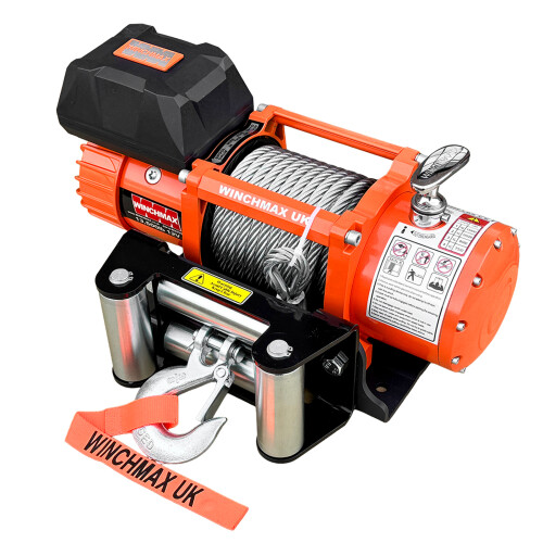 WINCHMAX 13,500lb 12V Winch. Steel Rope. 3/8 Hook. Mounting Plate. 2