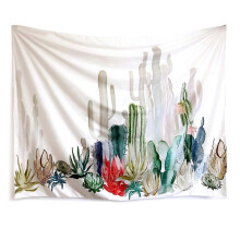 Tapisserie murale bohème cactus, grande serviette de plage et couvre-lit pour yoga