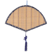 Handgefertigter Bambus-Wandventilator mit blauem Blumenmuster – 1 Stück