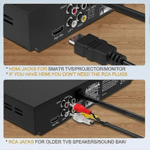 Gravador de HD DVD com upscaling 1080p, tomada EU, compatível com TVs, entrada HDMI e USB 2