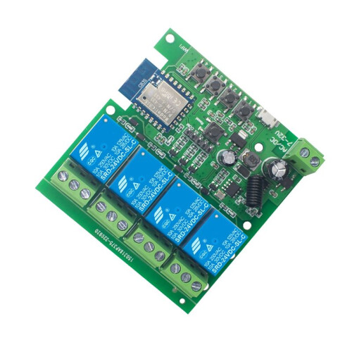 Wifi Wireless   Module 4 CH DC7V-32V Inching Self-Lock RF433 10A Relay  Life Tuya APP Control 1