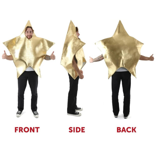 Voksen julekostume, stor gylden stjerne 2