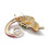 Emaille Brosche, mittelfliederrot, hellgold, mit Strass Chameleon,3 Stück pro Packung 4