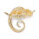 Emaille Brosche, mittelfliederrot, hellgold, mit Strass Chameleon,3 Stück pro Packung 2