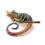 Emaille Brosche, mittelfliederrot, hellgold, mit Strass Chameleon,3 Stück pro Packung 3