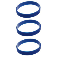 3X Mode Silikon Gummi Elastizitaet Armband Handgelenk Band Manschette Armband Armreif Dunkelblau