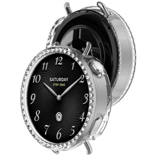 Capa Protetora com Strass para Xiaomi Watch S4 41mm Transparent 1