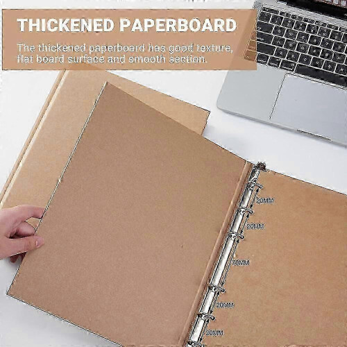 A5 6-Ring Binder Folder Kraft Paper Document Organiser for Loose Sheets 1