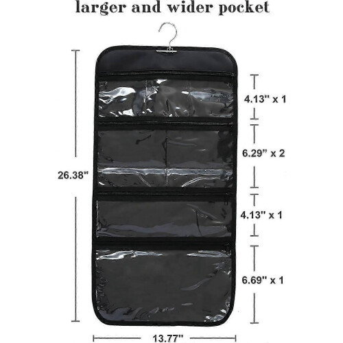 Foldable Clear Hanging Toiletry Bag with Secure Hook for Travel Storage 1