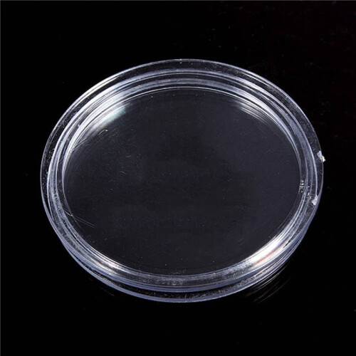 50 Pcs Small Round Transparent Plastic Coin Capsules Box 24mm 2