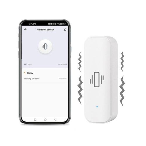 2X Tuya  Vibrationssensor ZigBee Tuya Sensor Monitor App Kontroll Säkerhetsskydd Zigbee Sensor Motion Shock Alarm 1