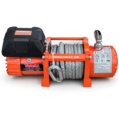 WINCHMAX 13,500lb 12V Winch. Synthetic Rope. 3/8 Hook. Mounting plate 2
