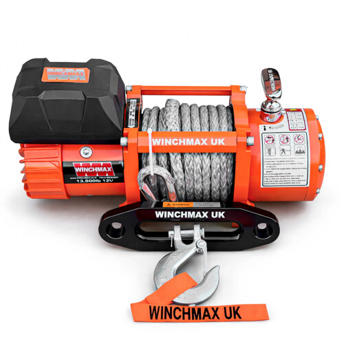 WINCHMAX 13,500lb 12V Winch. Synthetic Rope. 3/8 Hook. Mounting plate 1