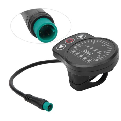 2X KT-900S E-Bike LED Display Meter Waterproof Connector Display Code Table Universal 24V/36V/48V 1