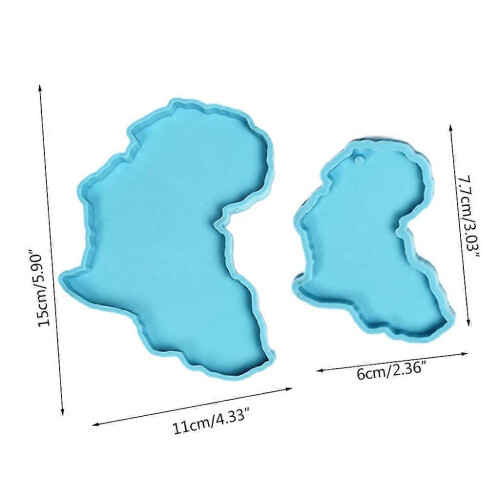 Silicone Coaster Mold for DIY Crafts, Resin Casting, Plaster Epoxy Mould, Blue 2