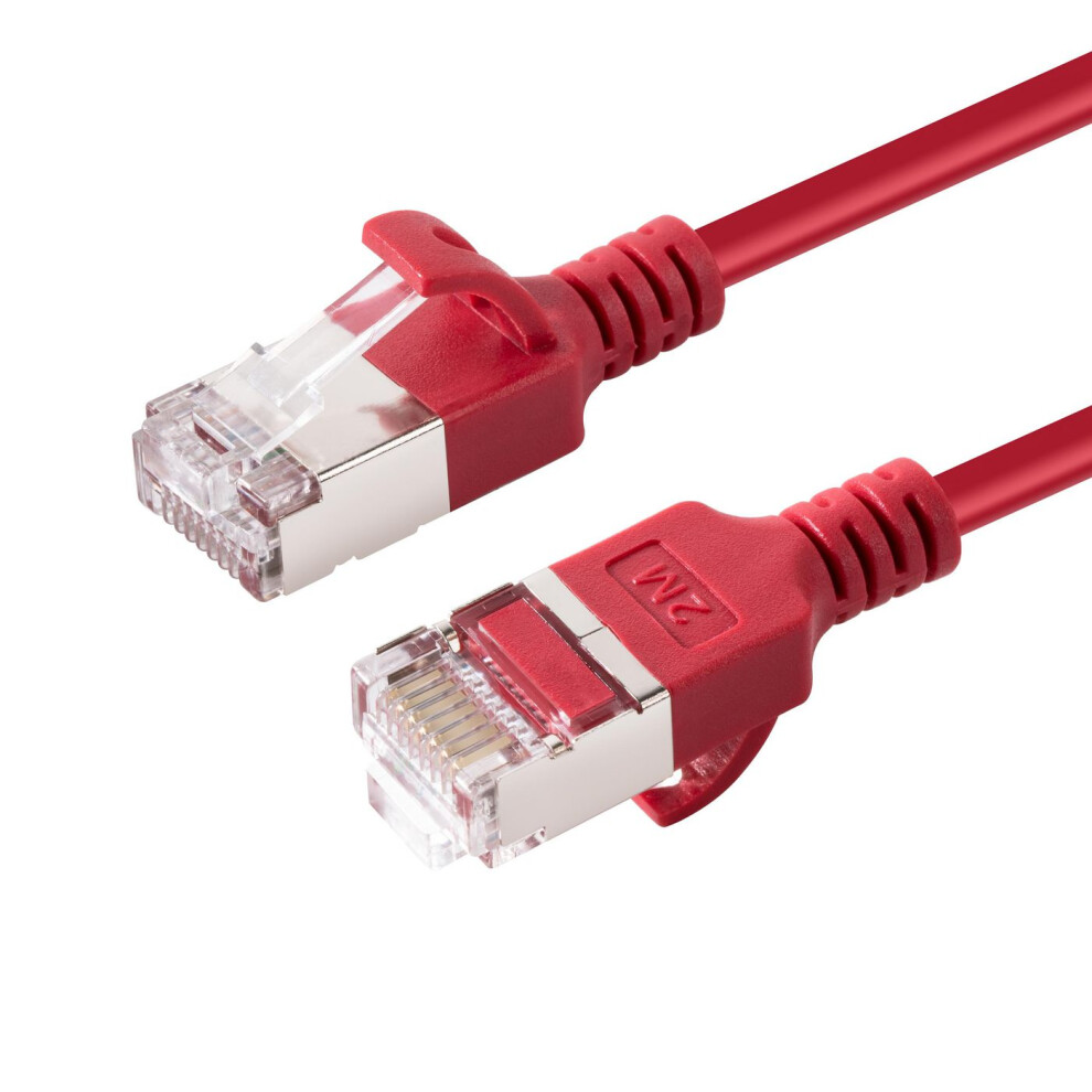 Microconnect Cat6a U-Ftp Slim Lszh 0.25M Network Cable Red 5715063027783