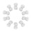 White Cufflinks for Men, Knot Design, Polyester Rubber, 20mm, 10-Piece Set 5