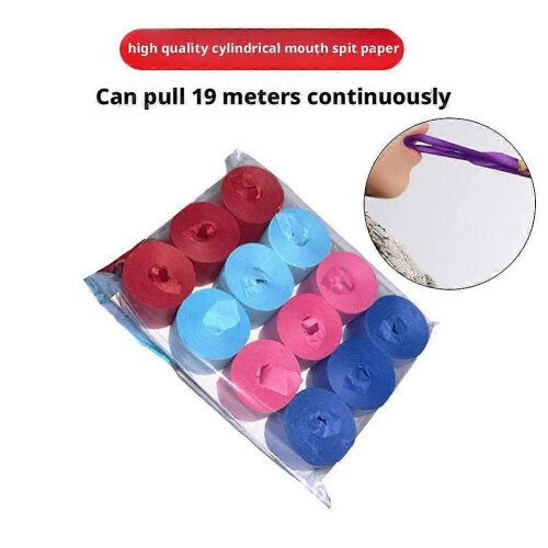 Magic Mouth Paper Coils 12 Rolls Pullable White or Coloured for Performances and Toys 1