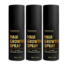 (3pcs) HaloGrow Hair Growth Spray All Hair Types with Natural Ingredients, Reduced Shedding, Hydration and Silky Texture- 50ml